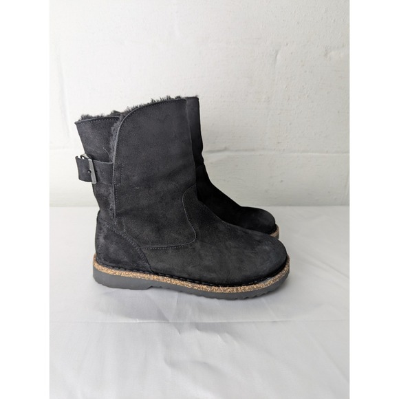 BIRKENSTOCK Uppsala Shearling Suede  Leather Black Boots. Size 36 - Picture 1 of 10